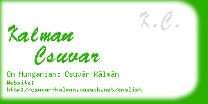kalman csuvar business card